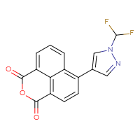 Chemical structure of 10-[1-(difluoromethyl)-1H-pyrazol-4-yl]-3-oxatricyclo[7.3.1.0⁵,¹³]trideca-1(13),5,7,9,11-pentaene-2,4-dione - CSSB06586163635