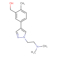 Chemical structure of (5-{1-[2-(dimethylamino)ethyl]-1H-pyrazol-4-yl}-2-methylphenyl)methanol - CSSB06594682822