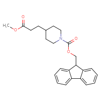 Chemical structure of (9H-fluoren-9-yl)methyl 4-(3-methoxy-3-oxopropyl)piperidine-1-carboxylate - CSSB06655845159