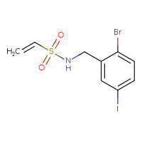 Chemical structure of N-[(2-bromo-5-iodophenyl)methyl]ethene-1-sulfonamide - CSSB06259725549