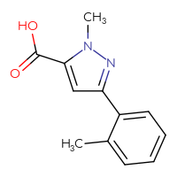 Chemical structure of 1-methyl-3-(2-methylphenyl)-1H-pyrazole-5-carboxylic acid - CSSB00000123371