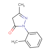 Chemical structure of 3-methyl-1-(2-methylphenyl)-4,5-dihydro-1H-pyrazol-5-one - CSSB00000175123