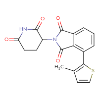 Chemical structure of 2-(2,6-dioxopiperidin-3-yl)-4-(3-methylthiophen-2-yl)-2,3-dihydro-1H-isoindole-1,3-dione - CSSB06581606767