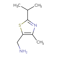 Chemical structure of 1-[4-methyl-2-(propan-2-yl)-1,3-thiazol-5-yl]methanamine - CSSB00011671184
