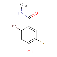 Chemical structure of 2-bromo-5-fluoro-4-hydroxy-N-methylbenzamide - CSSB21043421844