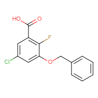 Chemical structure of 3-(benzyloxy)-5-chloro-2-fluorobenzoic acid - CSSB20813992779