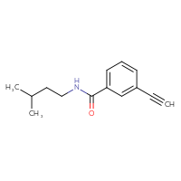 Chemical structure of 3-ethynyl-N-(3-methylbutyl)benzamide - CSSB01072164311