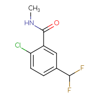 Chemical structure of 2-chloro-5-(difluoromethyl)-N-methylbenzamide - CSSB09305174099