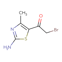 Chemical structure of 1-(2-amino-4-methyl-1,3-thiazol-5-yl)-2-bromoethan-1-one - CSSB00010245026