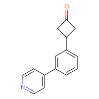 Chemical structure of 3-[3-(pyridin-4-yl)phenyl]cyclobutan-1-one - CSSB00103147105