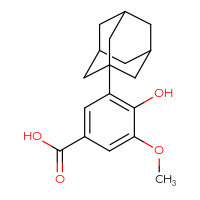 Chemical structure of 3-(adamantan-1-yl)-4-hydroxy-5-methoxybenzoic acid - CSSB00020600739