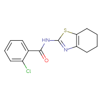 Chemical structure of 2-chloro-N-(4,5,6,7-tetrahydro-1,3-benzothiazol-2-yl)benzamide - CSSB00027977766