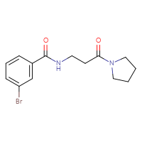 Chemical structure of 3-bromo-N-[3-oxo-3-(pyrrolidin-1-yl)propyl]benzamide - CSSB00000596947