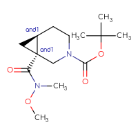 Chemical structure of rac-tert-butyl (1R,6S)-1-[methoxy(methyl)carbamoyl]-3-azabicyclo[4.1.0]heptane-3-carboxylate - CSSB20441553727
