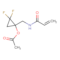 Chemical structure of 2,2-difluoro-1-[(prop-2-enamido)methyl]cyclopropyl acetate - CSSB21332099292