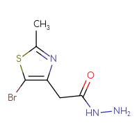 Chemical structure of 2-(5-bromo-2-methyl-1,3-thiazol-4-yl)acetohydrazide - CSSB07139524751