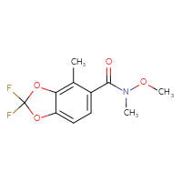 Chemical structure of 2,2-difluoro-N-methoxy-N,4-dimethyl-2H-1,3-benzodioxole-5-carboxamide - CSSB01045818145