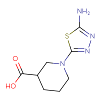 Chemical structure of 1-(5-amino-1,3,4-thiadiazol-2-yl)piperidine-3-carboxylic acid - CSSB00033893500