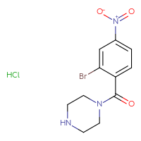 Chemical structure of 1-(2-bromo-4-nitrobenzoyl)piperazine hydrochloride - CSSB20465140722