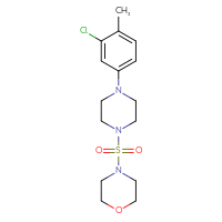 Chemical structure of 4-{[4-(3-chloro-4-methylphenyl)piperazin-1-yl]sulfonyl}morpholine - CSSB00027394449