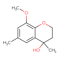 Chemical structure of 8-methoxy-4,6-dimethyl-3,4-dihydro-2H-1-benzopyran-4-ol - CSSB20844034902