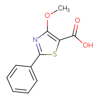 Chemical structure of 4-methoxy-2-phenyl-1,3-thiazole-5-carboxylic acid - CSSB00011154986