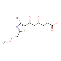 Chemical structure of 6-[2-(2-methoxyethyl)-4-methyl-1,3-thiazol-5-yl]-4,6-dioxohexanoic acid - CSSB21432498107