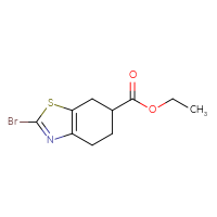 Chemical structure of ethyl 2-bromo-4,5,6,7-tetrahydro-1,3-benzothiazole-6-carboxylate - CSSB00010986906