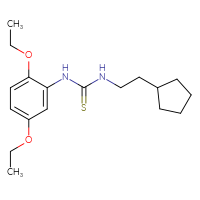 Chemical structure of 3-(2-cyclopentylethyl)-1-(2,5-diethoxyphenyl)thiourea - CSSB00215550716