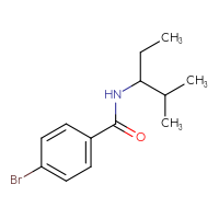 Chemical structure of 4-bromo-N-(2-methylpentan-3-yl)benzamide - CSSB00011482227