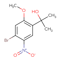 Chemical structure of 2-(4-bromo-2-methoxy-5-nitrophenyl)propan-2-ol - CSSB21246271532