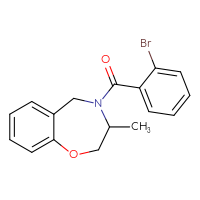 Chemical structure of 4-(2-bromobenzoyl)-3-methyl-2,3,4,5-tetrahydro-1,4-benzoxazepine - CSSB00094515440