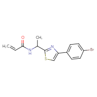 Chemical structure of N-{1-[4-(4-bromophenyl)-1,3-thiazol-2-yl]ethyl}prop-2-enamide - CSSB02021728861