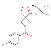 Chemical structure of tert-butyl 1-(4-bromobenzoyl)-3-ethylazetidine-3-carboxylate - CSSB21432563116