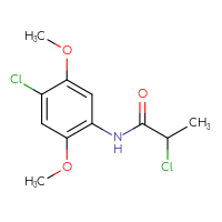 Chemical structure of 2-chloro-N-(4-chloro-2,5-dimethoxyphenyl)propanamide - CSSB00000294652