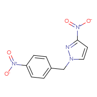 Chemical structure of 3-nitro-1-[(4-nitrophenyl)methyl]-1H-pyrazole - CSSB06629246919
