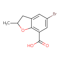 Chemical structure of 5-bromo-2-methyl-2,3-dihydro-1-benzofuran-7-carboxylic acid - CSSB00015481224