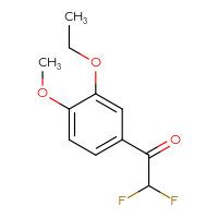 Chemical structure of 1-(3-ethoxy-4-methoxyphenyl)-2,2-difluoroethan-1-one - CSSB00137452733