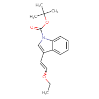 Chemical structure of tert-butyl 3-(2-ethoxyethenyl)-1H-indole-1-carboxylate - CSSB00049715090