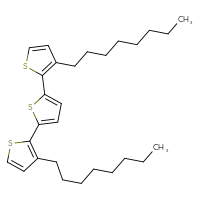 Chemical structure of 3-octyl-5'-(3-octylthiophen-2-yl)-2,2'-bithiophene - CSSB02495333251