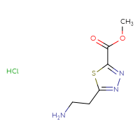 Chemical structure of methyl 5-(2-aminoethyl)-1,3,4-thiadiazole-2-carboxylate hydrochloride - CSSB02495338662
