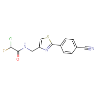 Chemical structure of 2-chloro-N-{[2-(4-cyanophenyl)-1,3-thiazol-4-yl]methyl}-2-fluoroacetamide - CSSB21332055264