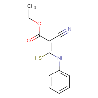 Chemical structure of ethyl (2Z)-2-cyano-3-(phenylamino)-3-sulfanylprop-2-enoate - CSSB00020609496
