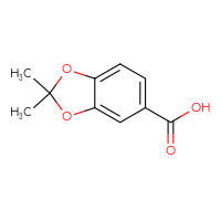 Chemical structure of 2,2-dimethyl-2H-1,3-benzodioxole-5-carboxylic acid - CSSB00000060536