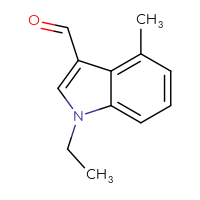 Chemical structure of 1-ethyl-4-methyl-1H-indole-3-carbaldehyde - CSSB00009884983