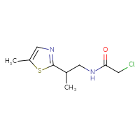 Chemical structure of 2-chloro-N-[2-(5-methyl-1,3-thiazol-2-yl)propyl]acetamide - CSSB01991486196