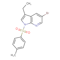 Chemical structure of 5-bromo-3-ethyl-1-(4-methylbenzenesulfonyl)-1H-pyrrolo[2,3-b]pyridine - CSSB21332127979