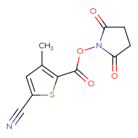 Chemical structure of 2,5-dioxopyrrolidin-1-yl 5-cyano-3-methylthiophene-2-carboxylate - CSSB20270268662