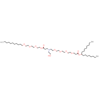Chemical structure of 1-heptadecan-9-yl 19-(2-{2-[2-(undecyloxy)ethoxy]ethoxy}ethyl) 16-(2-hydroxyethyl)-4,7,10,13-tetraoxa-16-azanonadecanedioate - CSSB20957408768
