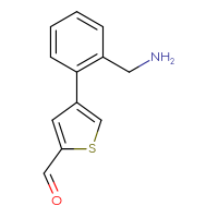 Chemical structure of 4-[2-(aminomethyl)phenyl]thiophene-2-carbaldehyde - CSSB06581789020
